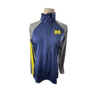 "Proedge" 3/4 Zip Up Light weight shirt SZ M Wolverines U Of M Collegiate Preppy